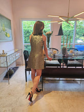 Load image into Gallery viewer, BRONZE SHIMMER HALTER DRESS