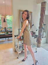 Load image into Gallery viewer, BRONZE SHIMMER HALTER DRESS