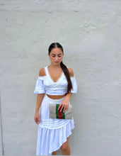 Load image into Gallery viewer, WHITE ASYMMETRICAL SKIRT