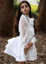 Load image into Gallery viewer, WHITE SWISS DOT BLOUSE