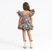 Load image into Gallery viewer, BLACK / MULTI DAISY SKIRT SET