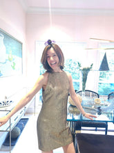 Load image into Gallery viewer, BRONZE SHIMMER HALTER DRESS