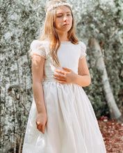 Load image into Gallery viewer, OFF-WHITE PLEATED DETAIL COMMUNION DRESS