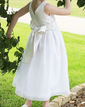 Load image into Gallery viewer, WHITE ORGANZA PIN-TUCK COMMUNION DRESS