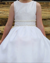 Load image into Gallery viewer, WHITE ORGANZA PIN-TUCK COMMUNION DRESS