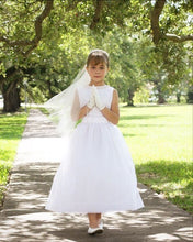 Load image into Gallery viewer, WHITE ORGANZA PIN-TUCK COMMUNION DRESS