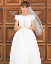 Load image into Gallery viewer, OFF-WHITE PLEATED DETAIL COMMUNION DRESS