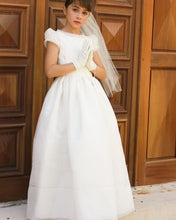 Load image into Gallery viewer, OFF-WHITE PLEATED DETAIL COMMUNION DRESS