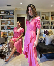 Load image into Gallery viewer, FUCHSIA RUFFLED MAXI DRESS