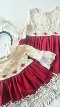 Load image into Gallery viewer, IVORY|RED LACE EMBROIDERY DRESS
