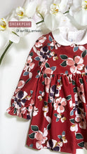 Load image into Gallery viewer, RED VELVET FLORAL DRESS
