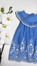 Load image into Gallery viewer, BLUE EMBROIDERED DRESS
