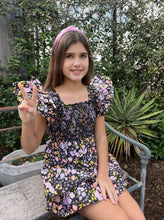 Load image into Gallery viewer, BLACK / MULTI DAISY SKIRT SET
