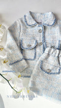 Load image into Gallery viewer, BLUE TWEED SHORT SET
