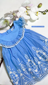 BLUE EMBROIDERED DRESS