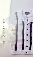 Load image into Gallery viewer, WH|BLK STRIPE KNIT TOP
