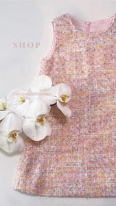 PINK MULTI TWEED DRESS
