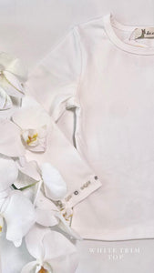 WHITE PEARL TRIM TOP
