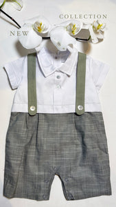 SAGE SUSPEDENDER ROMPER