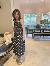 Load image into Gallery viewer, BLACK FLORAL EMBROIDERY DRESS
