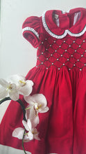 Load image into Gallery viewer, RED SMOCKED EMROIDERY DRESS
