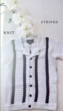 Load image into Gallery viewer, WH|BLK STRIPE KNIT TOP

