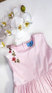 PINK ROSE EMBROIDERED DRESS