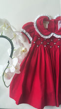 Load image into Gallery viewer, RED SMOCKED EMROIDERY DRESS
