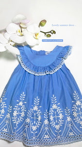 BLUE EMBROIDERED DRESS