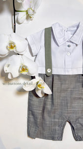 SAGE SUSPEDENDER ROMPER