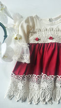 Load image into Gallery viewer, IVORY|RED LACE EMBROIDERY DRESS
