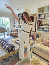 Load image into Gallery viewer, WHITE|BLACK CIRCLED JUMPSUIT
