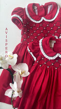 Load image into Gallery viewer, RED SMOCKED EMROIDERY DRESS
