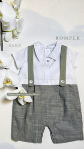 SAGE SUSPEDENDER ROMPER