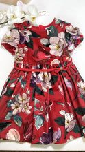 Load image into Gallery viewer, RED FLORAL VELVET DRESS
