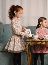 Load image into Gallery viewer, MOCHA SPECKLE CHIFFON DRESS
