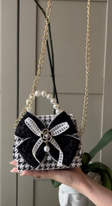 TWEED OVERSIZED BOW BLACK