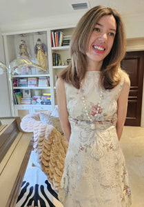 GOLD JACQUARD ROSE MINI
