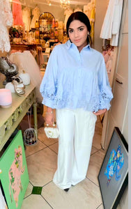 BLUE LACE BLOUSE
