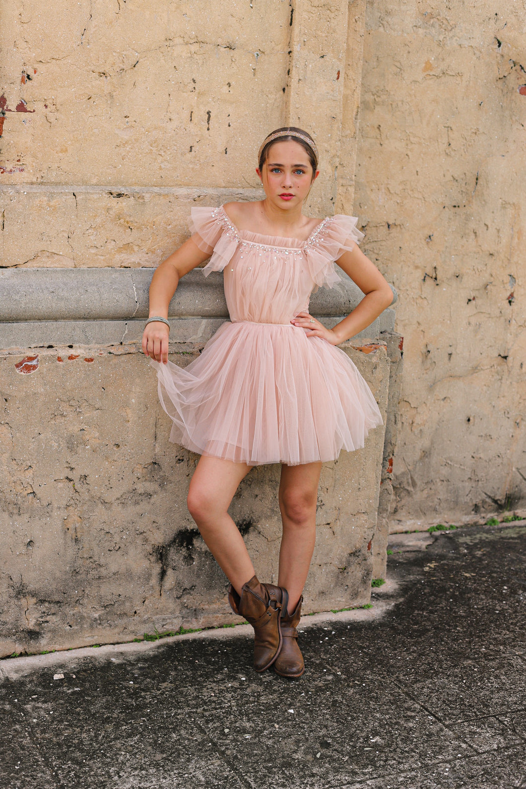 DUSTY ROSE MINI TULLE DRESS