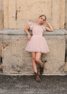 DUSTY ROSE MINI TULLE DRESS