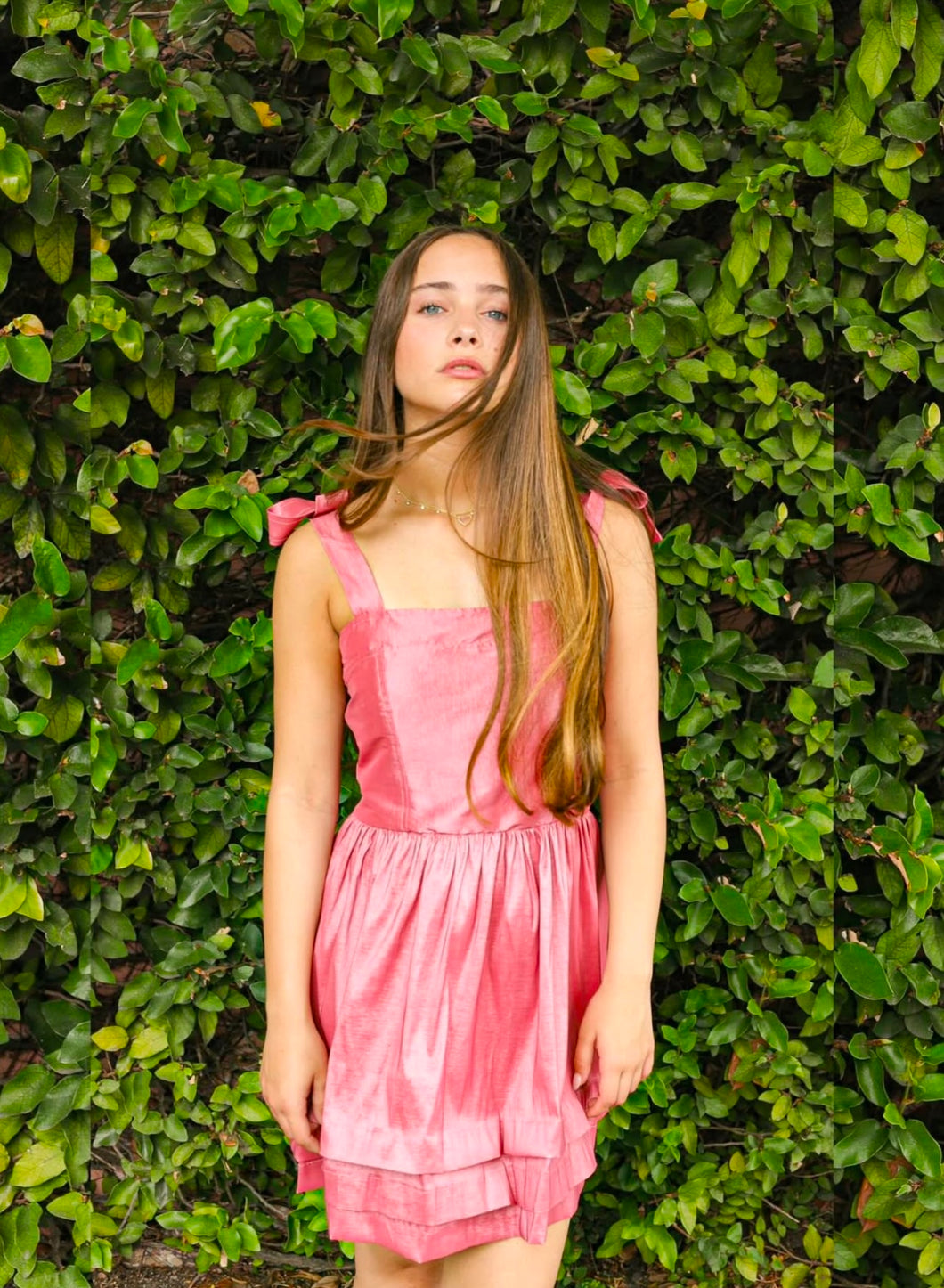 RASPBERRY TAFETTA DRESS