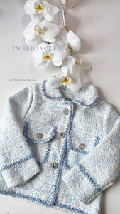 BLUE TWEED SHORT SET