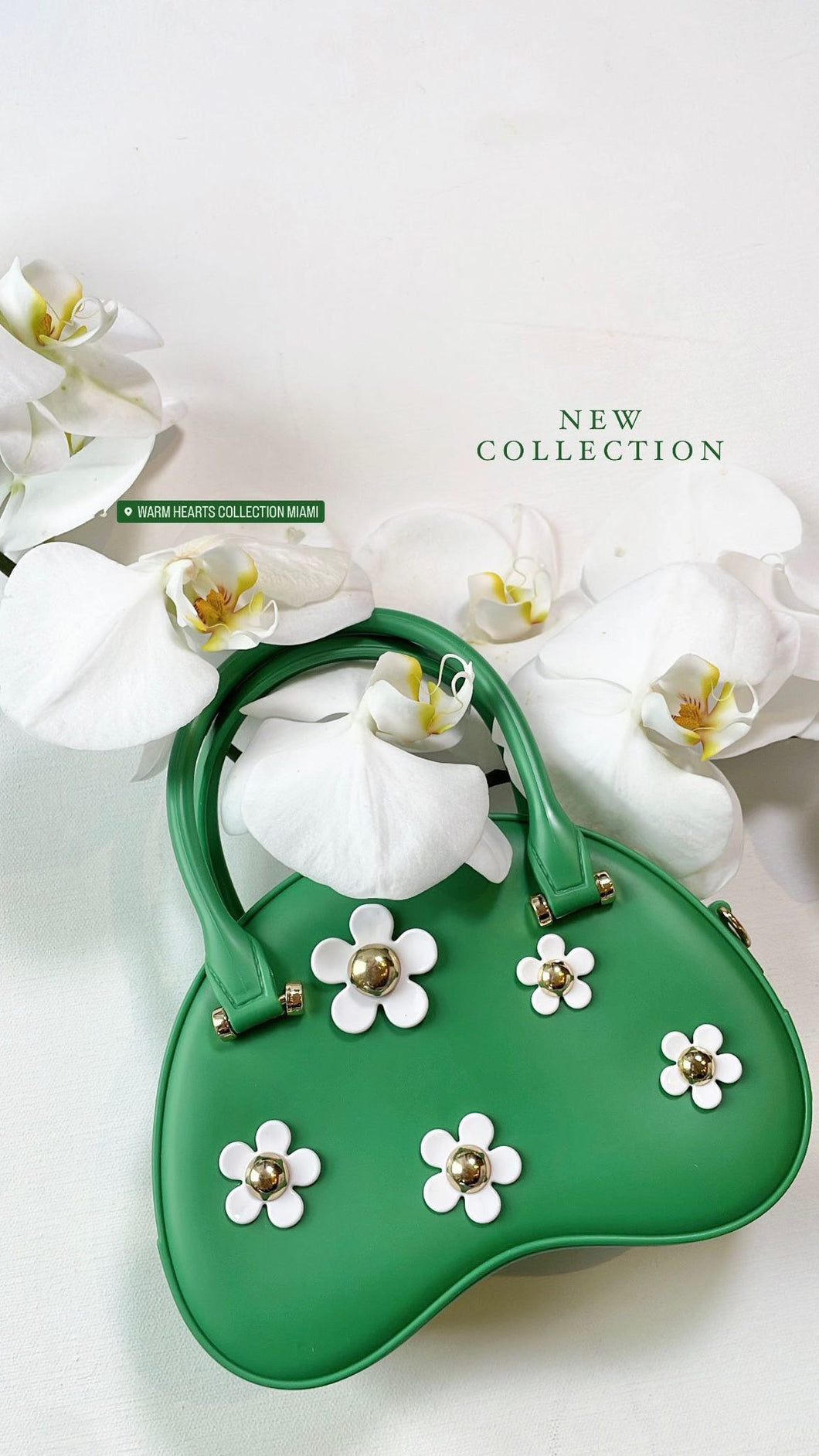 GREEN DAISY JELLY PURSE
