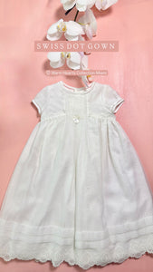 WHITE LACE SWISS DOT DRESS