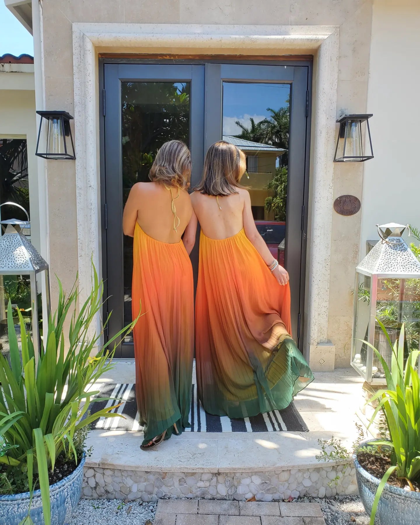 SUNSET OMBRE PLEATED MAXI DRESS Warm Hearts Collection Miami SUNSET OMBRE PLEATED MAXI DRESS Warm Hearts Collection Miami