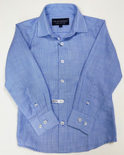 Load image into Gallery viewer, BLUE LONG-SLEEVE HOUNDSTOOTH SHIRT

