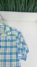 Load image into Gallery viewer, GREEN/BLUE PLAID LINEN SHIRT
