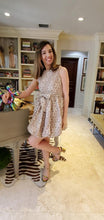 Load image into Gallery viewer, TAUPE DAISY JACQAURD DRESS

