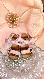 PINK STRAP BOW SANDALS